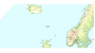 Norsk jernbanebygging 1854-2024 på kart