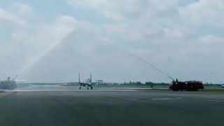 SU-30MKIs Welcomed in Sqrn No 222 with Water Canon Salute