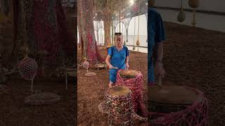 Drumming in an Art Installation by Ernesto Neto