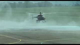 MUST SEE: IMPRESSIVE Helicopter Bell 407 downwash..! Grenchen Airport LSZG