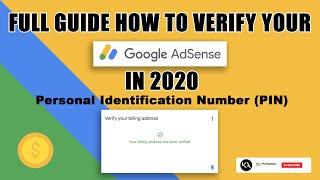 EASY WAY TO VERIFY YOUR GOOGLE ADSENSE PIN - USING VALID ID in 2020