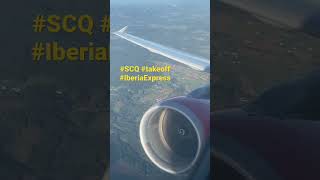 Taking off from #SCQ bound for #Madrid on a #IberiaExpress #A321. Nice engine view spinning