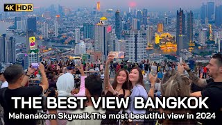 🇹🇭 4K HDR | The most beautiful view in Bangkok 2024 | Mahanakhon Skywalk