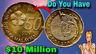 50 Sen Malaysia 2016 Most Valuable Old Coins Worth Millions Rare Coins for Numismatics Value+ Review