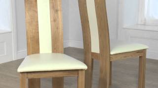 Cream Leather Solid Oak Dining Chair-Toronto Chair