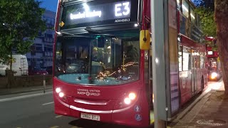 A journey on London Bus Route E3 | Enviro 400H | SN60 BYJ |ADH45013 |