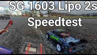 SG 1603 Lipo 2s SPEEDTEST ARRMA NOTORIOUS BLx RUN