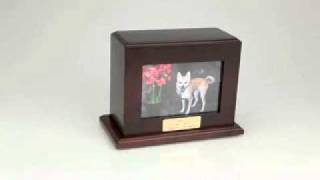 Walnut Framed Photo Pet Urn From: USAPetMemorials.com