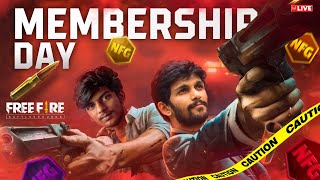 FREE FIRE TELUGU LIVE || 🥳MEMBERSHIP DAY🫂|| TELUGU FACE CAM LIVE 🎯ROAD TO 10K SUBS 🎯#NFG #1v1 #1v2