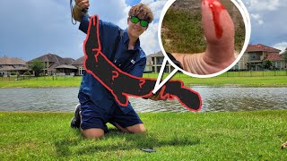 I got BIT by the pond BEAST! (massive fish)