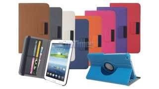 Denim Rotating Wallet Case for Samsung Galaxy Tab 3 8.0