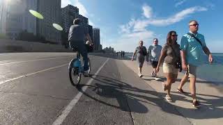 2023, Aug 7, Cycling on Chicago Lakefront Trail, 8x Speed