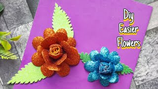 How to make Glitter sheets Rose || craft ideas ||Unique & Easy Glitter Rose