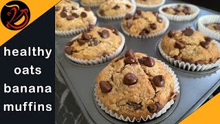 Women's Day Special | Healthy Oats Banana Muffins | No Refined sugar or white flour