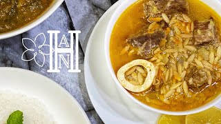 طريقة سلق اللحمة وعمل شوربة لسان العصفور والطعم أحلى من المطاعم 🥣🧡