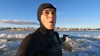 FIRST TIME USING A GOPRO HERO10! SURFING COLDWATER IN HIGGINS BEACH MAINE 🏄‍♀️