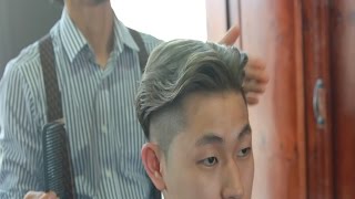 가르마를 이용한 슬릭백 언더컷과 애쉬브라운 / Slickback Undercut with part one´s hair ManHair BarBering