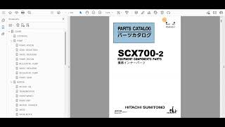 Hitachi Sumitomo SCX700-2 Equipment Components Parts Catalog