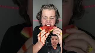 100X SPICY watermelon | Face Reacting #Shorts