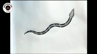 Common krait snake drawing easy | how to draw || snake drawing