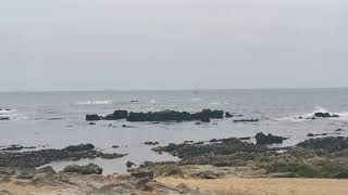 on the beach of Porto in Portugal on the Atlantic Ocean