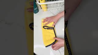 Folding yellow Hand Towel Tutorial. #fyi #organize #home