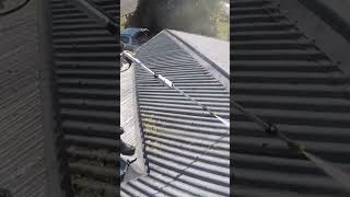 Roof cleaning with waterblaster #airlesssprayer #waterblaster