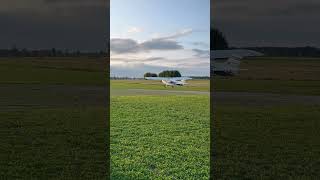 Some light aircraft takes off.