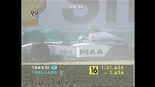 F1 Hungary 1998 FP4 Takagi crashes (DF1)