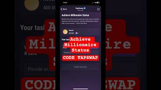 Achieve Millionaire Status Code Tapswap || Tapswap Code Achieve Millionaire Status