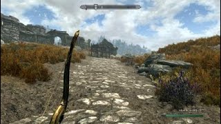 Skyrim: man stands on dragon