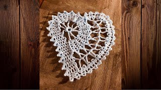 Mantelito forma de Corazón Tejido a Crochet Parte 2