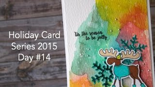 Holiday Card Series 2015 Day #14 - Avery Elle + Distress Ink Watercolor