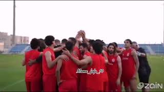 المنتخب الوطني يبتدأ تدريباته ؛بالصلاه على محمد وال محمد)❤️🇮🇶