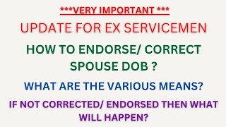 How to Endorse/ Correct Spouse DOB in Sparsh? If not done then what happen?