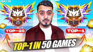 Playing Continue 50 Game For BR Region Top 25 To Top 1 और उसके बाद🤬😭 Hard Challenge Ep 11