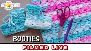 Cross Back Stitch Baby Booties Revisited 💗 Crochet Live CAL - Monday January 15, 2024