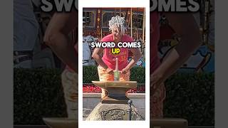 Pulling The Sword in the Stone at DISNEY! #disneyland #travel  #amusementpark #vacation #themepark