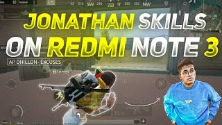 JONATHAN SKILLS ON REDMI NOTE 3 | BGMI MONTAGE