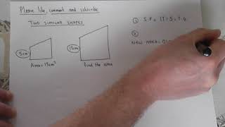 Find the area of a similar shape | area scale factor