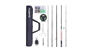 PLUSINNO Fly Fishing Rod and Reel Combo, 4 Piece Lightweight Ultra-Portable Graphite Fly Rod 5/6 Co