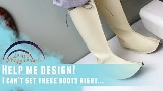 Help me redesign these doll boots!