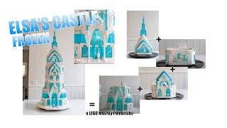 FROZEN CASTLE in LEGO!! Elsa’s crib WAY up high!!