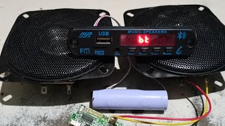 Bluetooth speaker, FM, USB, sd Card and Aux with Watt Audio Amplifier Module homemade  speaker