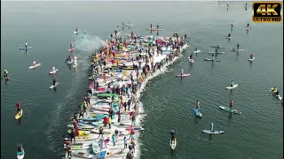 200 SUP surfers met in Vladivostok and staged the “Ice Stealing” flash mob.4k HDR