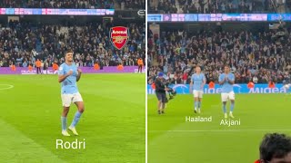 Erling Haaland,Rodri, Akjani thanks fans after Arsenal Vs Man City !! 💙⚽