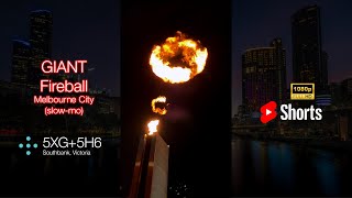 Massive fireball in Melbourne City Center (slow motion)