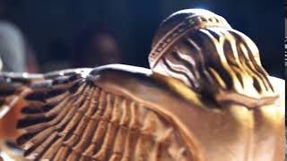 Royalty free reusable video #Museum #Angels #Exhibition #Gold #Wings #Statue #Sculpture