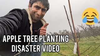 Keepers Nursery, how to plant an apple tree correctly... in an unexpected rain shower, disaster