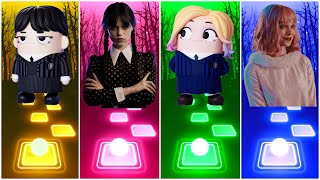 Wednesday Cartoon vs Wednesday Addams vs Enid Cartoon vs Emma Myers I Tiles Hop EDM Rush